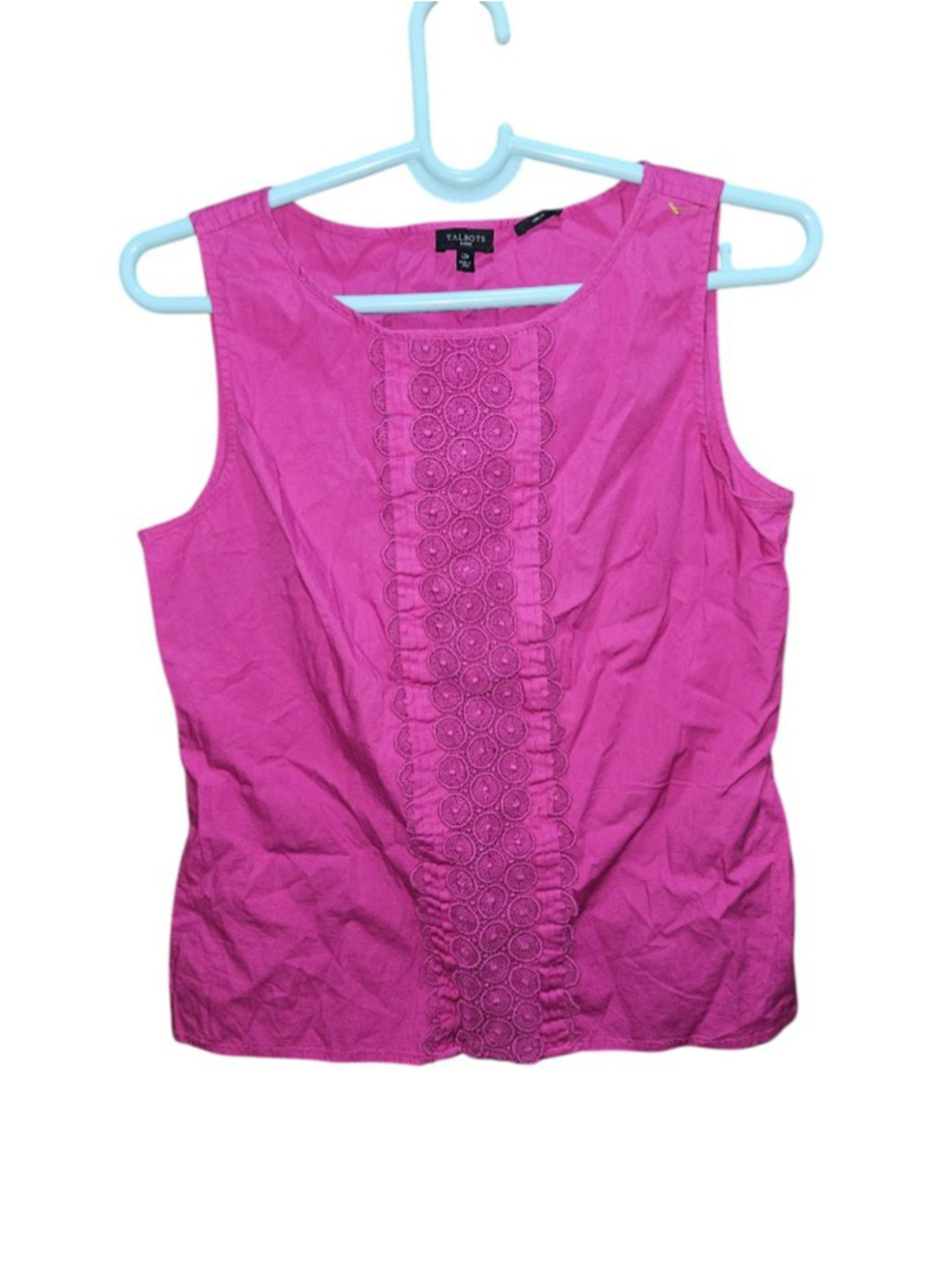 Women's Talbots Embroided Pink Petite Tank Top 12P